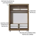 thumbnail image 4 of Ropero Closet Madesa Dallas Plus 2 Puertas Corredizas 4 Cajones con Pies Marrón/Blanco, 4 of 4