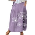 thumbnail image 2 of Taylonsss Clearance Women's Printed Elastic Waistband Pleated Pocket Skirt With Mid Calf Skirt, 2 of 5