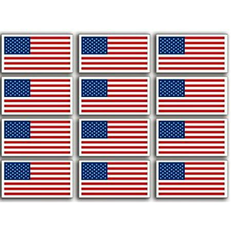 Sheet of 9 USA Flag Sticker Decal ics (helmet american scrapbook decals) Size: 1 x 2