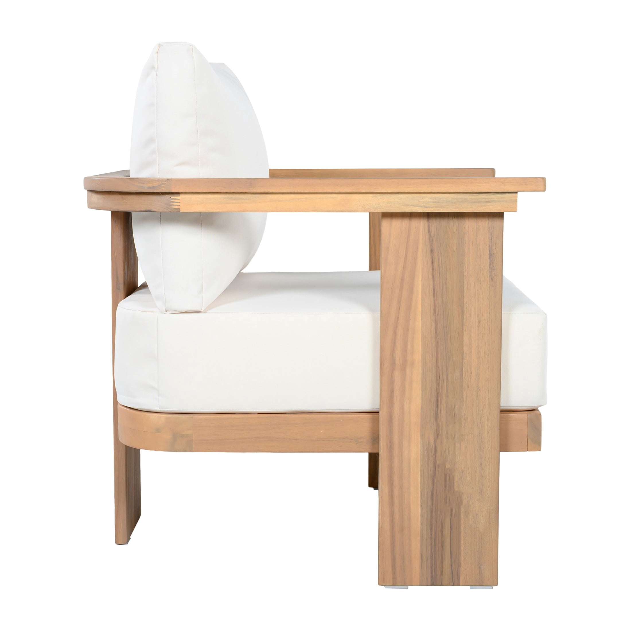 Christopher Knight Home 32.08"H Patio Lounge Chairs with Water-Repellent Cushions, Set of 2, Light Teak+Beige
