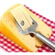 thumbnail image 4 of Rebanador de queso duro de acero inoxidable, 2 raspadores de queso, 22 cm, rebanador de queso, queso grueso, ancho de hoja 7,3 cm, acero inoxidable, apto para lavavajillas, 4 of 7