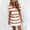 #06,Orange, variant on AOOCHASLIY Spring Women Dresses Women Casual V-Neck Short Sleeve Bandage Stripe Printing Loose Dress