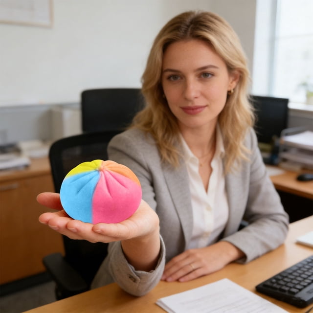 Juguete colorido con bollo al vapor y blandito con caja – Suave apretón sensorial de TPR, adorable decoración de escritorio Kawaii, juguete antiestrés portátil de 3,35 pulgadas para adultos
