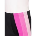 thumbnail image 5 of inlzdz Kids Girls Contrast Color Stripes Shorts High Waist Elastic Waistband Shorts for Yoga Workout Hot Pink 16, 5 of 6