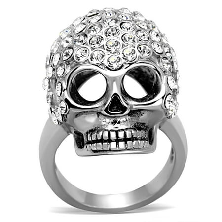

Autoster TK1120 - High polished (no plating) Stainless Steel Ring with Top Grade Crystal in Clear - 5
