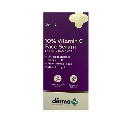 The Derma Co Sérum pour le Visage à 10 % de Vitamine C avec Niacinamide / pour l'Éclat de la Peau / Produit de Soin du Visage Éclaircissant Sérum 10 ml
