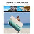 thumbnail image 5 of Teal Beige Ombre Towel Set of 3, Soft Microfiber Bath Towels, Hand Towel, Washcloths, Minimalist Ocean Waves Linen Quick-Dry Absorbent Towels for Bathroom Kitchen Hotel Beach Gym Spa, 5 of 7