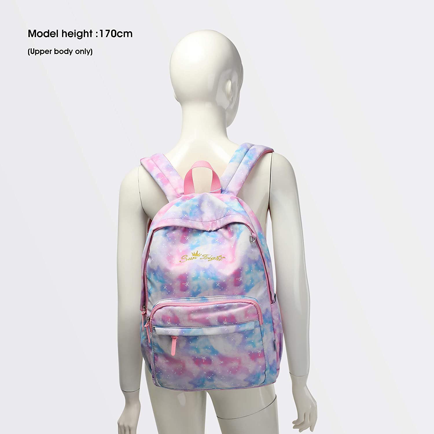 Girls Backpack for Kid in Elementary Large Size School Bookbag-Caran·Y-Caran·Y Aqua Blue 