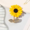 thumbnail image 3 of Hyasfey Women Brooch Sunflower Shape Rhinestone Decor Anti-slip Shoulder Bag Suit Coat Collar Hat Scarf Decoration Clothes Pin Party Prom Bride Wedding Garment Jewelry, 3 of 7