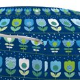 thumbnail image 2 of Floral Pouf Cover with Zipper, Horizontal Scandinavian Inspired Tulips, Soft Decorative Fabric Unstuffed Case, 30" W X 17.3" L, Night Blue Yellow Green, by Ambesonne, 2 of 3