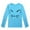 Blue, variant on Toddler Girls Cartoon Cat Print Long Sleeve T Shirt Crew Neck Soft Casual T-Shirt