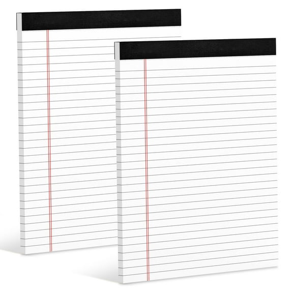 Legal Pads 8.5 x 11 White Note Pads 8-1/2 x 11 Lined Sheet Pad Wide Ruled Lined Paper Legal Pad 2 Pack Notepads 8.5 x 11 Lined Writing Pads of Paper 8.5 x 11 Notepad White Paper Pads 50 Sheets/Pad