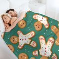 thumbnail image 3 of Christmas Gingerbread Man Flannel Fleece Throw Blanket Santa Claus Soft Blanket for Couch,Cozy,Warm,Lightweight,70x80 Inches, 3 of 4
