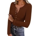 thumbnail image 2 of pstuiky Shirts for Women Trendy Long Sleeve V-Neck Women'S Blouses Lightweight Loose Fit Solid Color Clothes Outfits Workout Tops for Women, 2 of 9