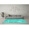 thumbnail image 3 of Ahgly Company Indoor Rectangle Patchwork Turquoise Blue Transitional Area Rugs, 7' x 10', 3 of 4