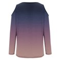 thumbnail image 4 of Jalioing Women's Long Sleeve Fashion Shirts Cold Shoulder Cross V Neck Casual Blouses Gradient Spring Summer Tops, 4 of 5