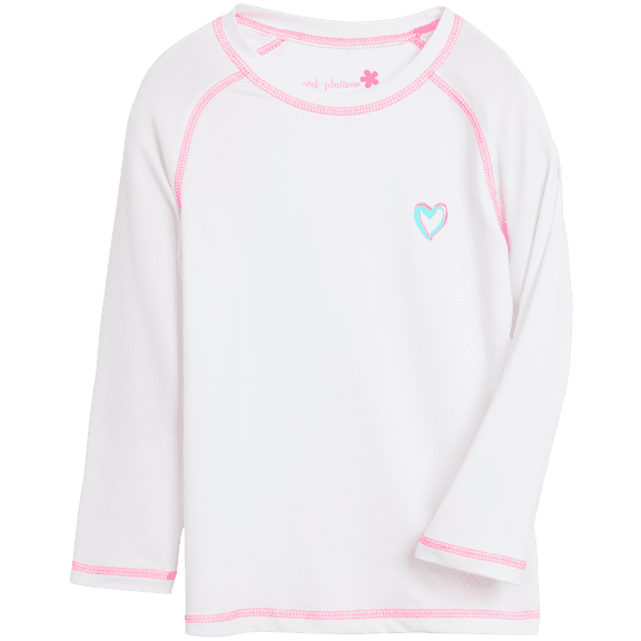 Pink Platinum Girls' Rash Guard - UPF 50 Protective Quick Dry Long Sleeve Swim Shirt (5-16)
