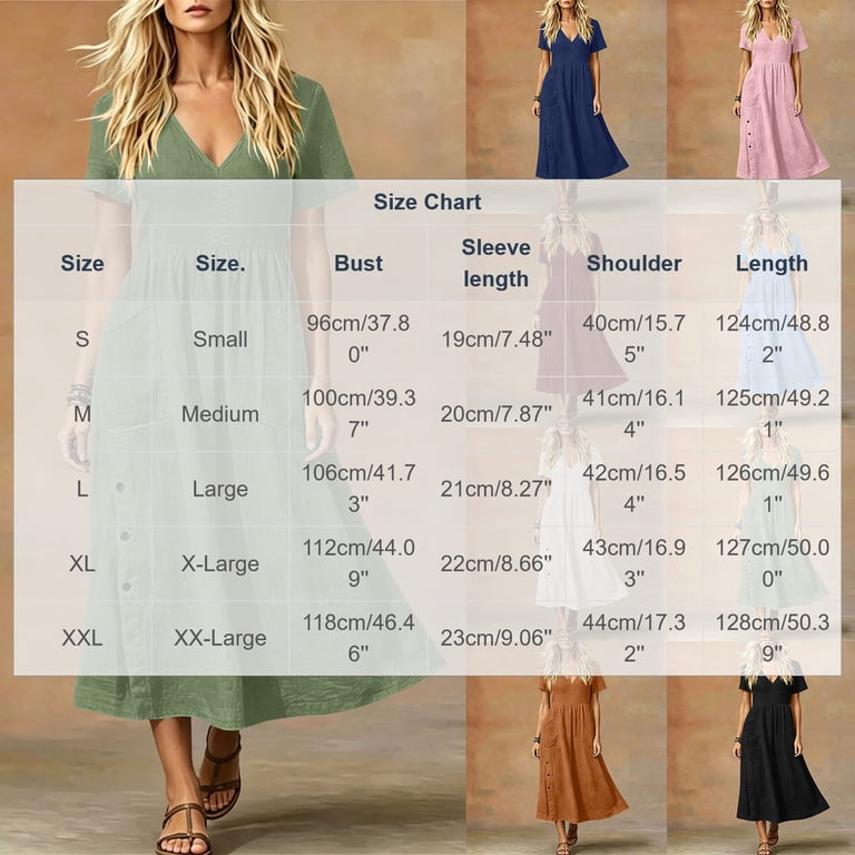 asdoklhq Wedding Guest Dresses Flowy Dresses for Bride Party Dresses Pastel  Women's Solid Color V Neck Summer Dress Short Sleeve Flare Dress A-Line  Dress with Pockets Navy 2X - Walmart.com