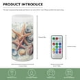 thumbnail image 5 of COEQINE Starfish Seashell Retro Flameless LED Candles Battery Operated Candle with Remote Timer Color Changing Control Long Lasting Pillar Candle Tealights for Coastal Home Decoration, 5 of 7