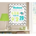 thumbnail image 4 of Personalized Canvas Birth Announcement Nursery Decor Gift, Elephant Design, Custom Name, Date, Weight & Length, Unique Boys & Girls Baby Shower Wall Art Presents, Color Gray # 13, Size - 11X14, 4 of 5