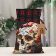 thumbnail image 5 of KLL Rose Floral Skull for Christmas Gift Bag,Christmas Burlap Goody Gift Bags with Plaid Drawstrings for Xmas Presents Holiday Party Favor Treats Candy-Black, 5 of 8