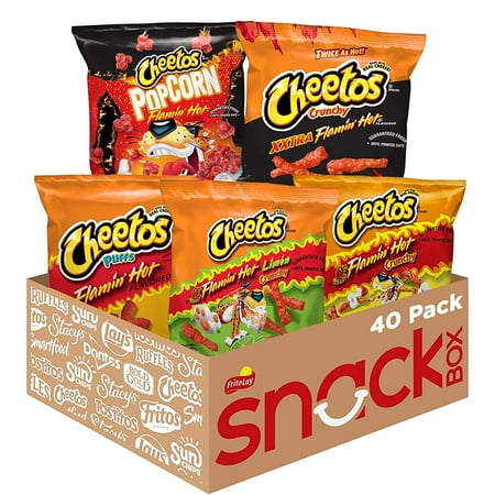 Cheetos Flamin' Hot Mix Snack Chips Variety Pack, 1oz Bags, 40 Count Multipack