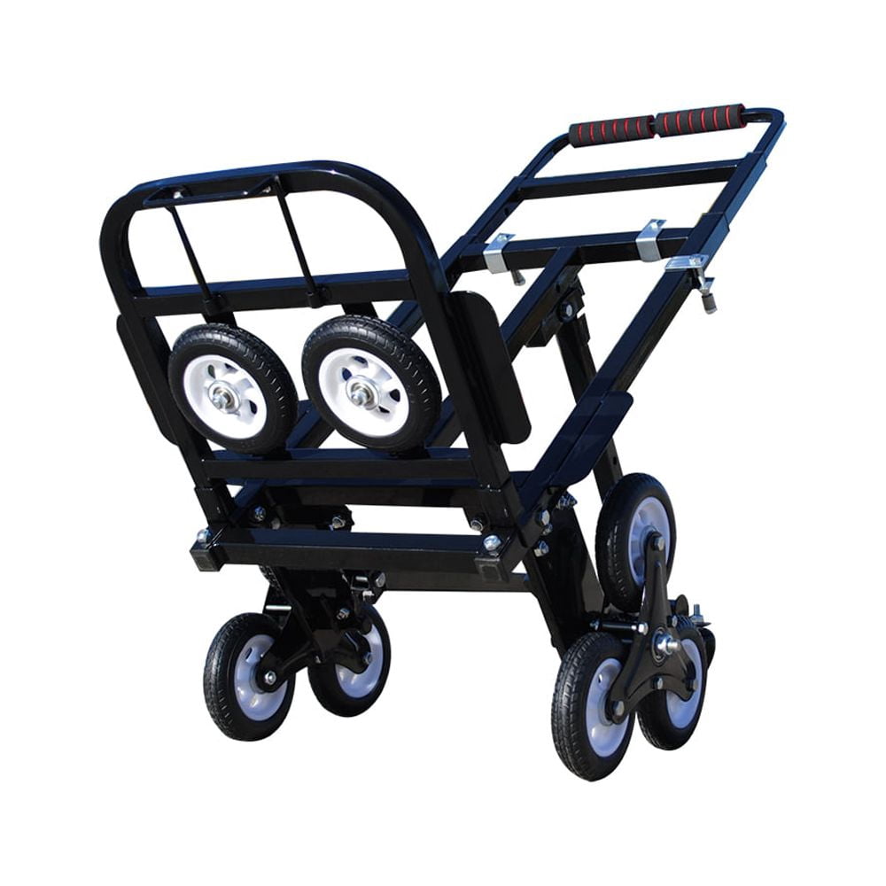 INTSUPERMAI Folding Stair Climbing Cart Portable Hand Truck Luggage Cart 2 Backup Wheels 2 Casters Black