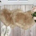 thumbnail image 6 of 2 Pieces Fluffy Heart Shaped Rug Faux Area Rug Bushy Room Carpet for Home Living Room Sofa Floor Bedroom, 12 x 16 Inch (Khaki), 6 of 14