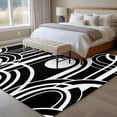 thumbnail image 5 of Area Rug 72×108in, Geometric Arch Circle Black White Floor Carpet Living Room Rug, Abstract Boho Sun Stripes Non-Slip Welcome Mat Indoor Rugs for Bedroom Dining Room, 5 of 9