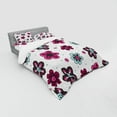 thumbnail image 3 of Ambesonne Floral Bedding Set 3 Pcs, Florets Buds Girls, Twin, Magenta Grey Pale Blue, 3 of 3