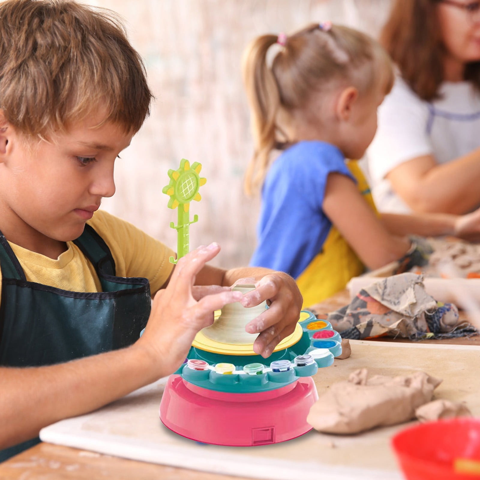 Musatteng Kids Pottery Craft Kit with Air Dry Clay & Tools - DIY Ceramic Art Set for Ages 5+, Creative Painting and Modeling Educational Toys