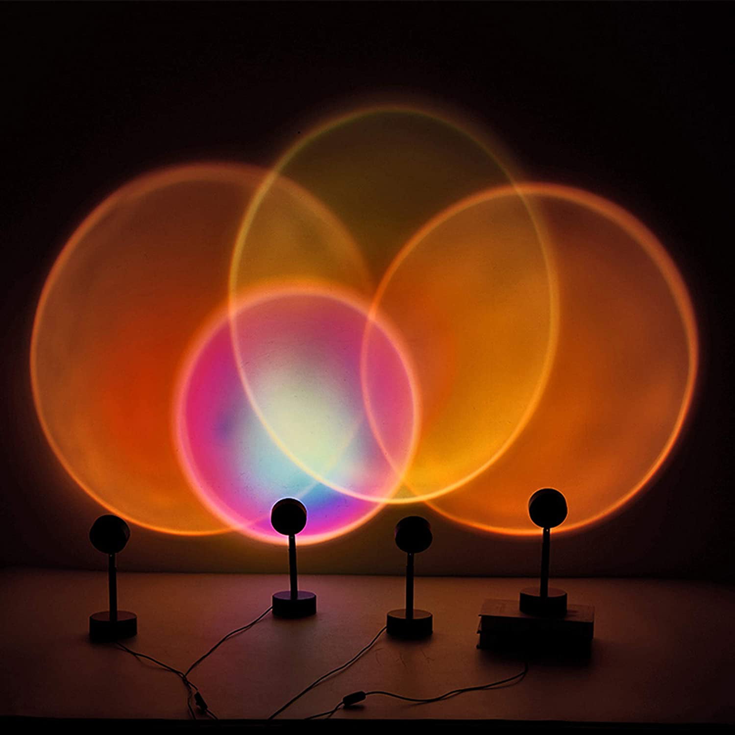 R 180 Degree Rotation Rainbow Projection Lamp Led Light Details about   Sunset Projection Lamp 