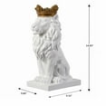 thumbnail image 2 of 14.5" H White Sitting Lion W/ Gold Crown Resin Statue Home Decor Living Room Display, 2 of 4