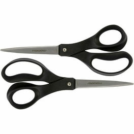Fiskars Recycled All-purpose Scissors - Stainless Steel - Straight Tip - Black - 2 / Pack Fiskars Recycled All-purpose Scissors - Stainless Steel - Straight Tip - Black - 2 / Pack