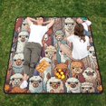 thumbnail image 6 of Alpaca Llama Animal Faces Picnic Blankets Extra Large 78"x78" Beach Blanket Waterproof Sandproof Outdoor Mat for Camping Travel Park, 6 of 6
