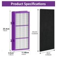 thumbnail image 2 of HAPF300AP Performance Plus Filter for Holmes, AER1 True Filter for Air Purifier Holmes, Replacement HAPF300AP-U4 (4 Ture HEPA Filters + 8 C, 2 of 7