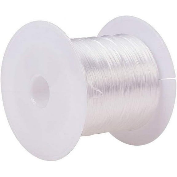 0.8mm Flat Elastic Crystal String Elastic Beading Thread for Stretch Bracelet Making Fit Beading Jewelry Cord White about 10.93 yards(10m)/roll