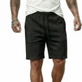 thumbnail image 3 of Thousandth Men's Summer Solid Color Relaxed Chino Shorts Casual Elastic Waist Drawstring Thin Breathable Pocket Shorts for Gym, Running, Basketball, 3 of 7