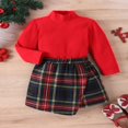 thumbnail image 4 of Girls‘ 2 Piece Set  Christmas Long Sleeve Tops and Plaid Skirt, 4 of 9