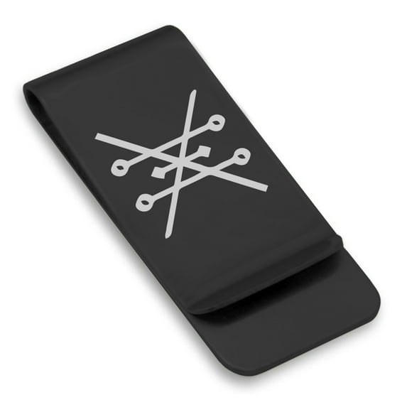 Stainless Steel Copper Alchemy Symbol Classic Slim Money Clip Credit Card Holder