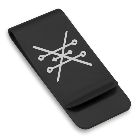 Stainless Steel Copper Alchemy Symbol Classic Slim Money Clip Credit Card Holder