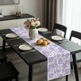 thumbnail image 2 of Purple Flowers Table Runner 60 Inches Long, Botanical Floral Vintage Wildflower Kitchen Coffee Dining Table Decoration for Home Party Birthday Wedding Home Decor 13x60 Inches, 2 of 8