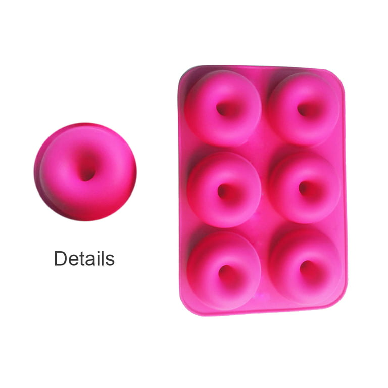  3 Pack Silicone Donut Molds, FineGood 6 Cavity Non-Stick  Full-Sized Safe Baking Tray Maker Pan Heat Resistance for Cake Biscuit  Bagels Muffins-Orange, Rose Red, Green : Home & Kitchen