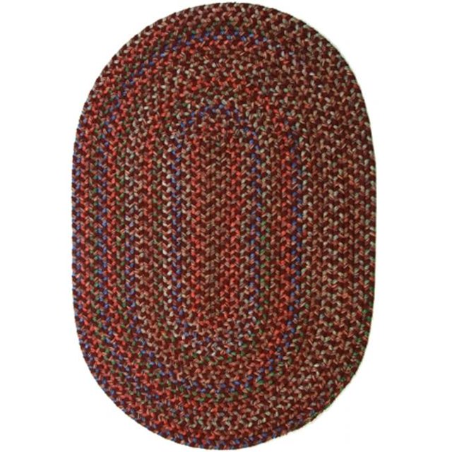 Rhody Rug Katie Braided Indoor-Outdoor Oval Rug, Burgundy, 5' x 8', Reversible, Hand Wash