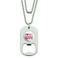 thumbnail image 1 of I Love My Japanese Wife Military Dog Tag Bottle Opener Pendant, 1 of 3