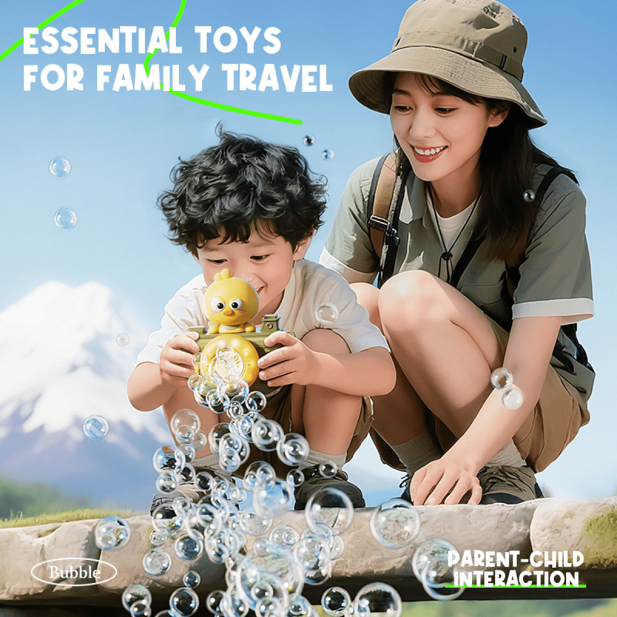 Chickens Camera Bubbles Machine for Kids, Automatic Bubble Maker Blower with Music & Lights for Boys Girls Outdoor Play Backyard Camping Gifts