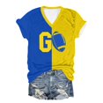 thumbnail image 4 of YDLCAFD Saint-Valentin T-Shirt Imprimé à Manches Courtes Col en V pour Femmes, 4 of 5
