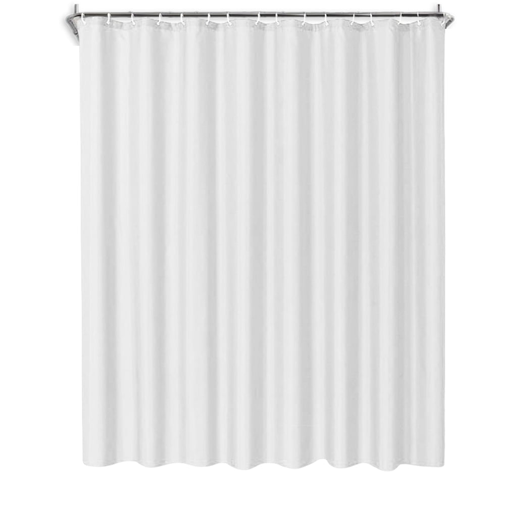 White Fabric Shower Curtain Liner, 72"x72", Waterproof Cloth Shower