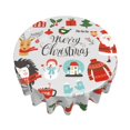 thumbnail image 3 of XMXT Waterproof Table Cloth, Christmas Elements Illustration Polyester Round Tablecloth for Dining Room Party Decor Tablecloths, 60 inches, 3 of 8