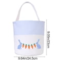 thumbnail image 3 of Embroidered Easter Bunny Basket for Kids – Reusable Egg Hunt Tote Bag for Candy, Toys, Gifts, Festive Party Decoration, Lightweight Cotton Blend Holiday Storage Basket, 3 of 6